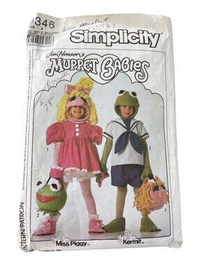 Vintage 80s Simplicity 9346 Costume Sewing Pattern All Sizes Muppet Babies CUT